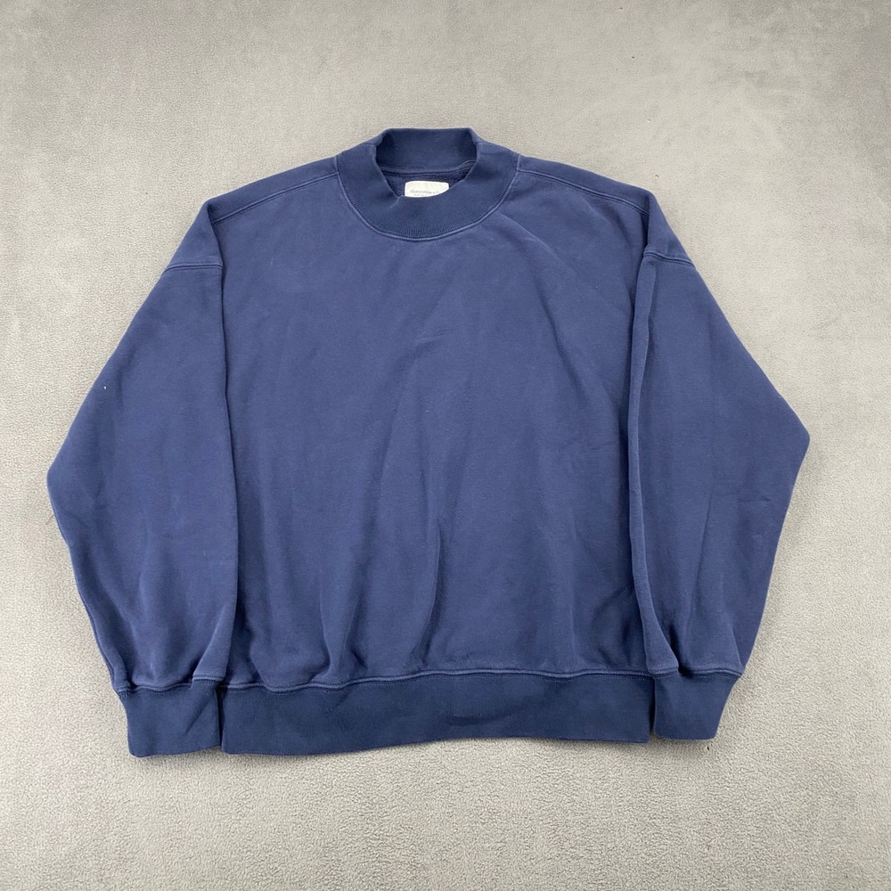Abercrombie & Fitch Soft AF Collection Mock Neck Sweatshirt Navy Blue Medium